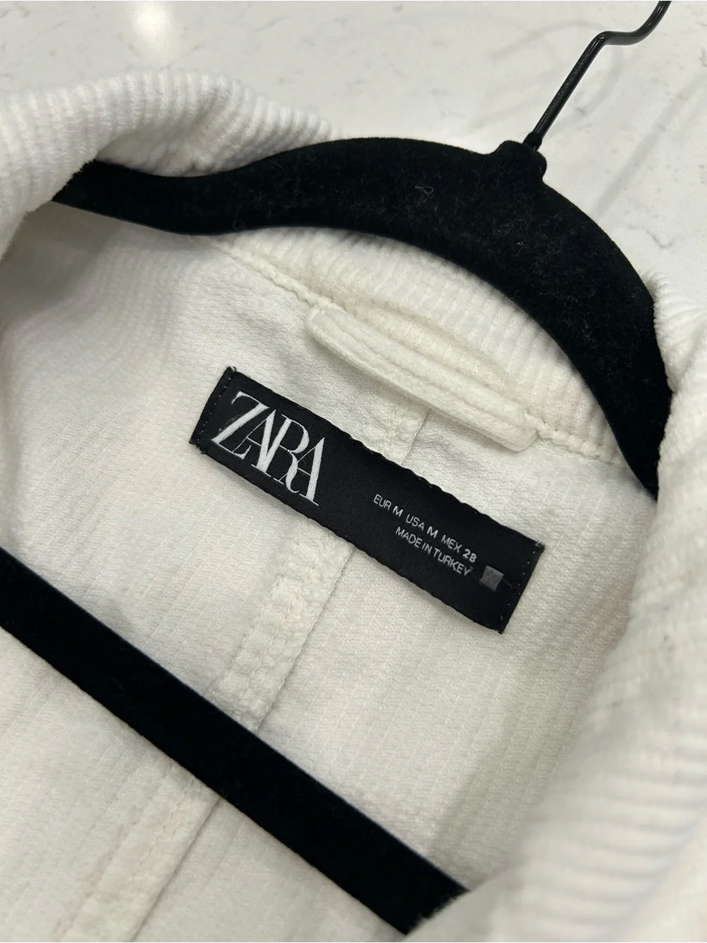 ZARA Cream Ribbed Corduroy Shirt Jacket